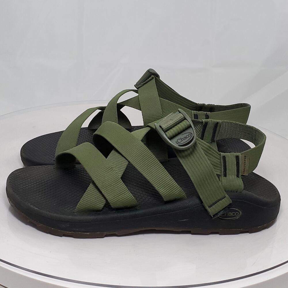 Chaco Banded Z Cloud Sport Sandals Men 11 Green Adjustable Strap Hiking